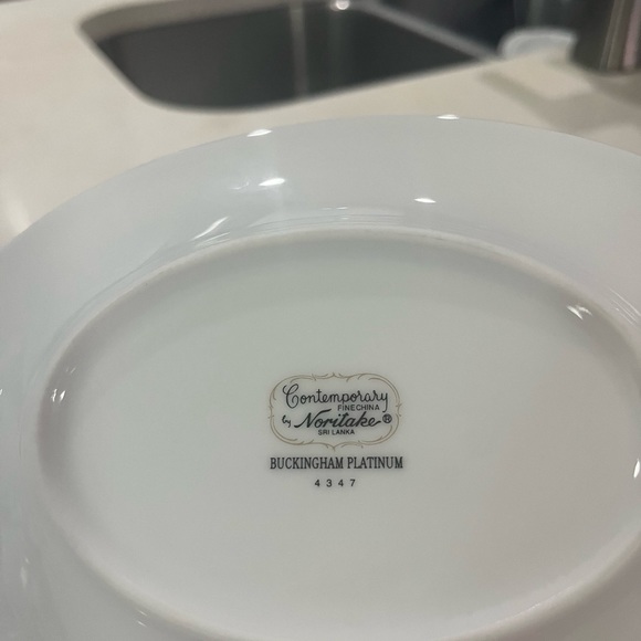 NORITAKE BUCKINGHAM PLATINUM GRAVY BOAT SET : pre owned in EXCELLENT CONDITION - Picture 7 of 7